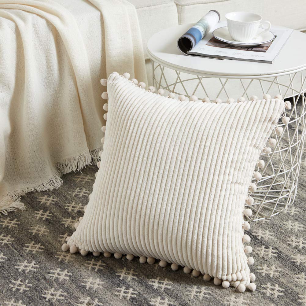 Foto 3 pulgar | Funda De Almohada Fancy Homi Boho Corduroy, 45 X 45 Cm, Color Crema, Paquete De  - Venta Internacional.