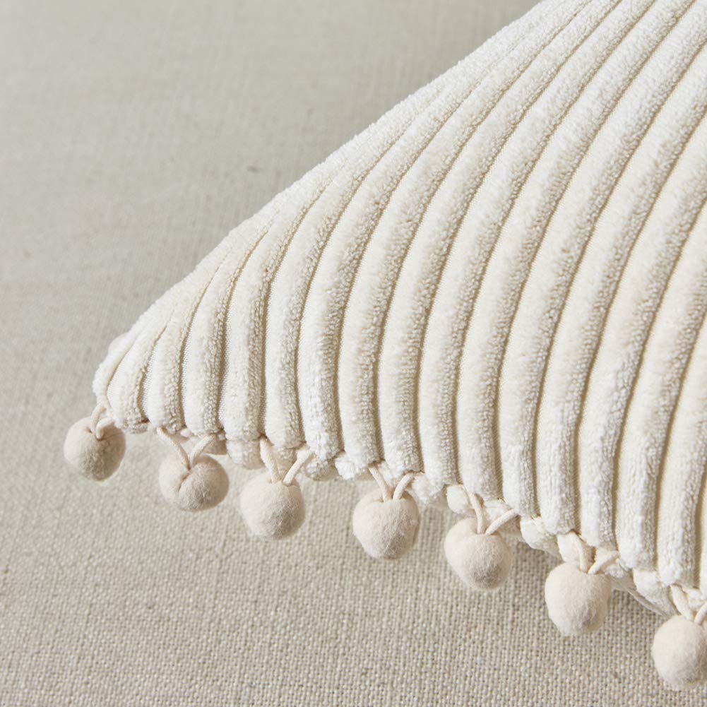 Foto 5 pulgar | Funda De Almohada Fancy Homi Boho Corduroy, 45 X 45 Cm, Color Crema, Paquete De  - Venta Internacional.