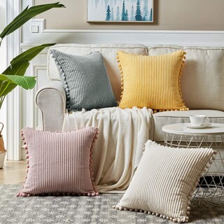 Foto 6 | Funda De Almohada Fancy Homi Boho Corduroy, 45 X 45 Cm, Color Crema, Paquete De - Venta Internacional.