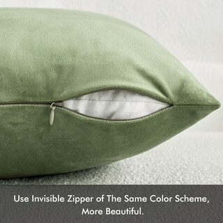 Foto 3 | Fundas De Almohada Miulee De Terciopelo Verde Salvia De 45 X 45 Cm, Paquete De 2 - Venta Internacional.