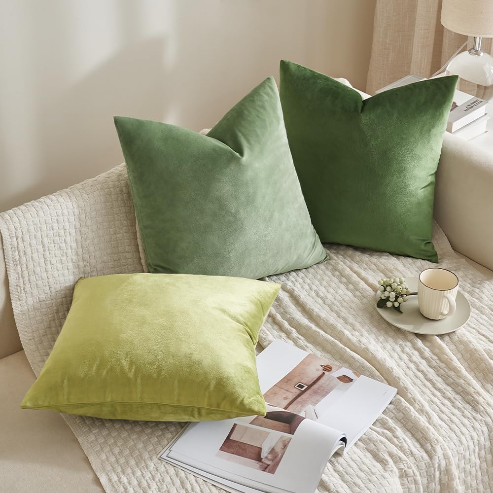 Foto 5 pulgar | Fundas De Almohada Miulee De Terciopelo Verde Salvia De 45 X 45 Cm, Paquete De 2 - Venta Internacional.
