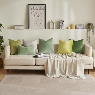 Foto 5 | Fundas De Almohada Miulee De Terciopelo Verde Salvia De 45 X 45 Cm, Paquete De 2 - Venta Internacional.