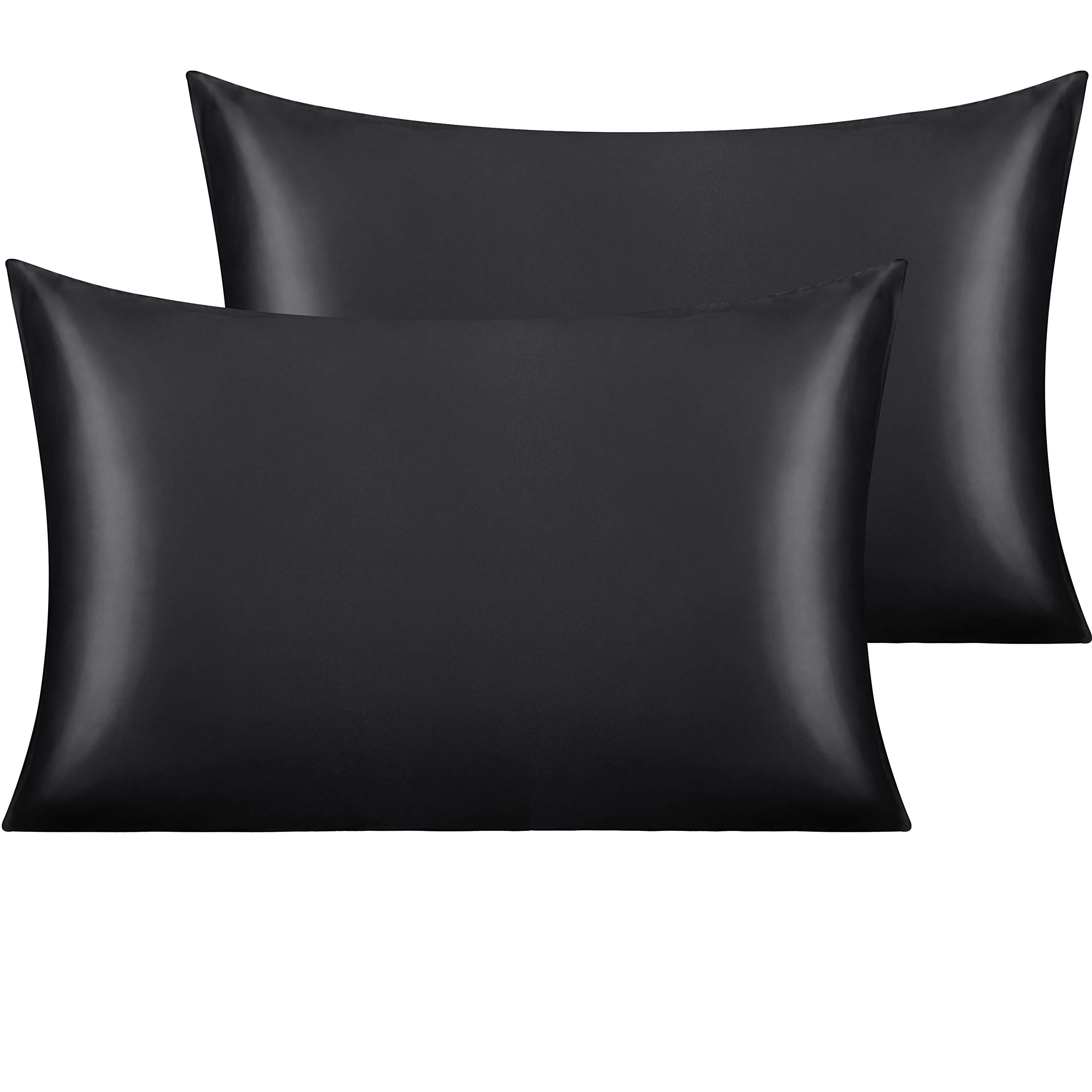 Fundas De Almohada Ntbay Satin Standard 20 X 26 Pulgadas (paquete De 2) Negras - Venta Internacional.