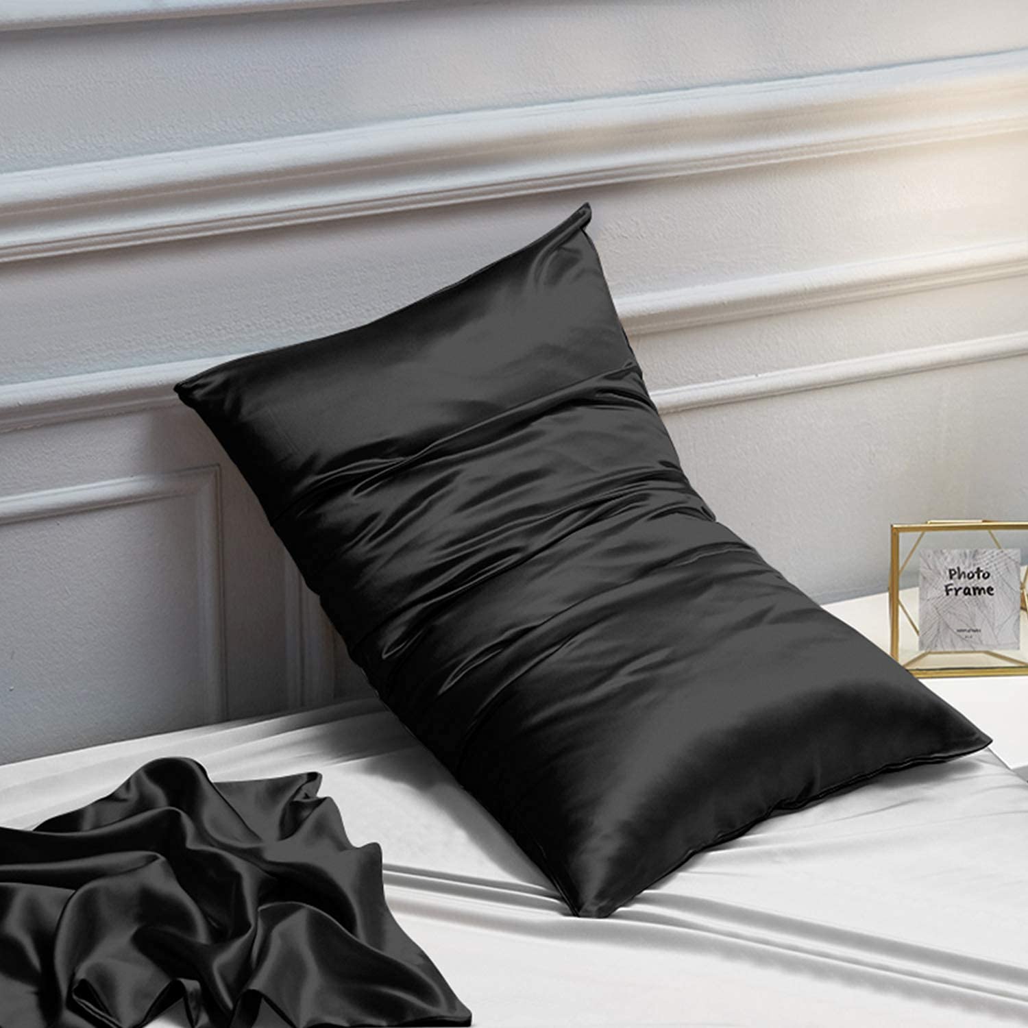 Foto 6 pulgar | Fundas De Almohada Ntbay Satin Standard 20 X 26 Pulgadas (paquete De 2) Negras - Venta Internacional.