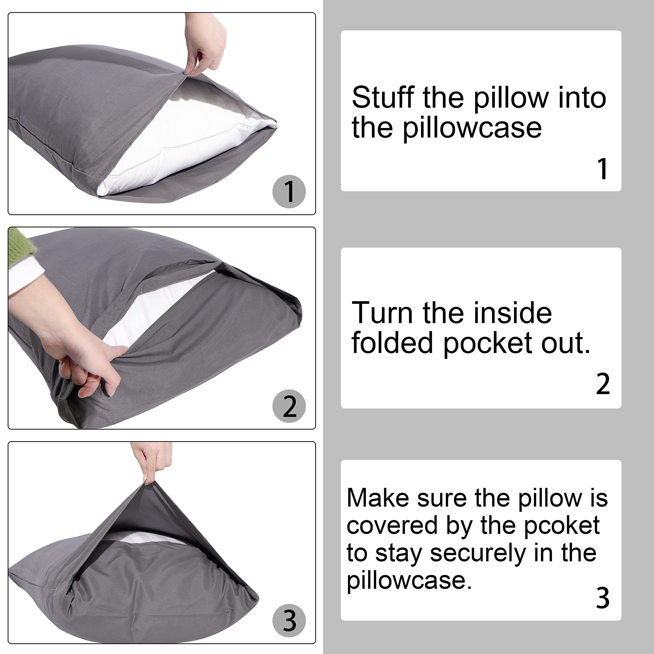 Foto 7 | Fundas De Almohada Ntbay Satin Standard 20 X 26 Pulgadas (paquete De 2) Negras - Venta Internacional.