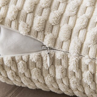 Foto 3 | Fundas De Almohada Miulee De Pana Suave Decorativa, 45 X 45 Cm, Color Crema - Venta Internacional.