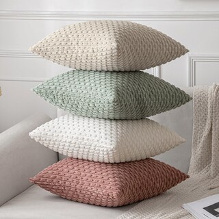 Foto 7 | Fundas De Almohada Miulee De Pana Suave Decorativa, 45 X 45 Cm, Color Crema - Venta Internacional.