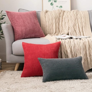 Foto 2 | Fundas De Almohada Miulee De Pana Suave Y Sólida, 45 X 45 Cm, Color Rojo, Paquete De - Venta Internacional.