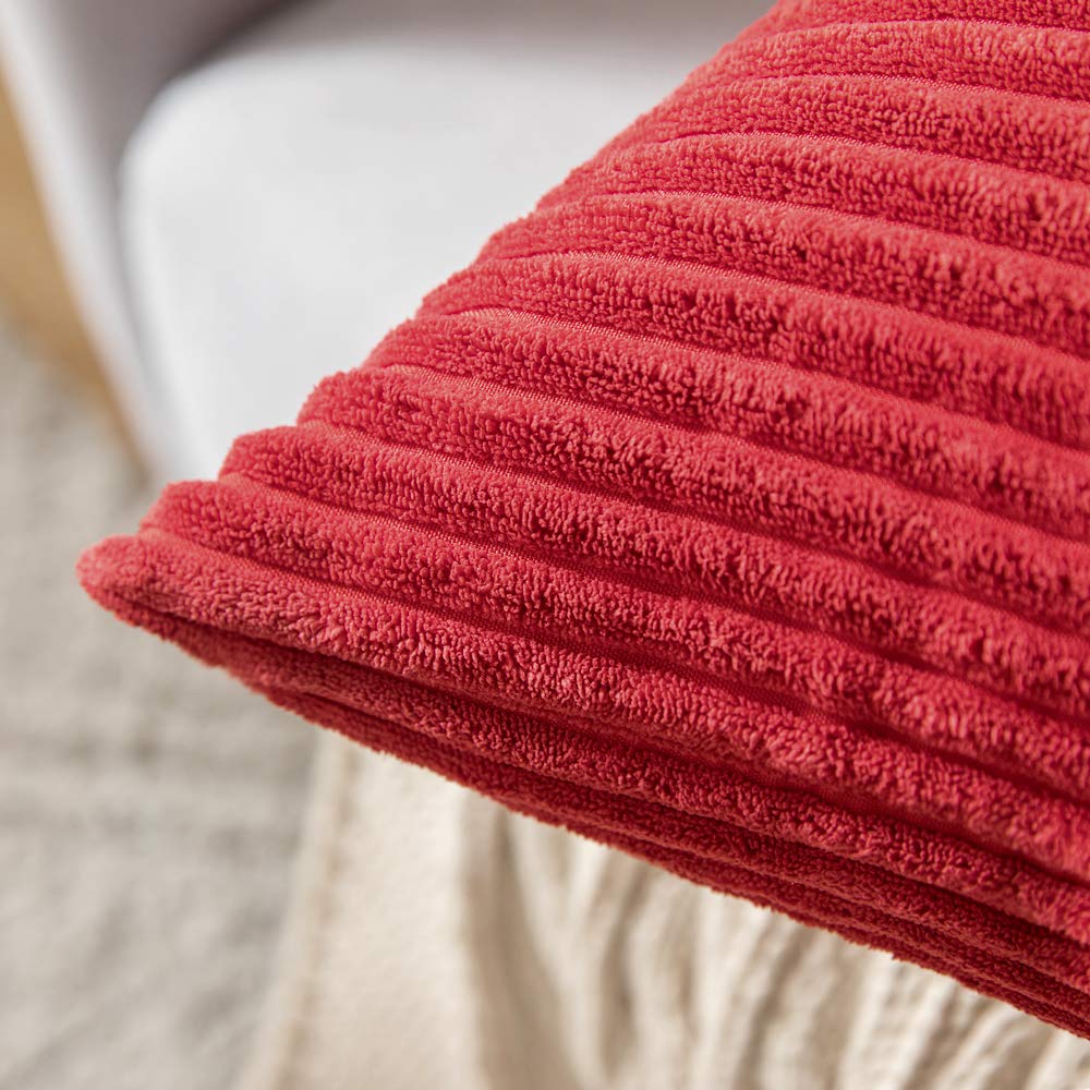 Foto 4 pulgar | Fundas De Almohada Miulee De Pana Suave Y Sólida, 45 X 45 Cm, Color Rojo, Paquete De - Venta Internacional.