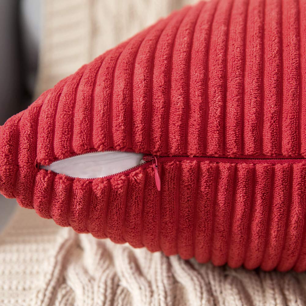 Foto 5 pulgar | Fundas De Almohada Miulee De Pana Suave Y Sólida, 45 X 45 Cm, Color Rojo, Paquete De - Venta Internacional.