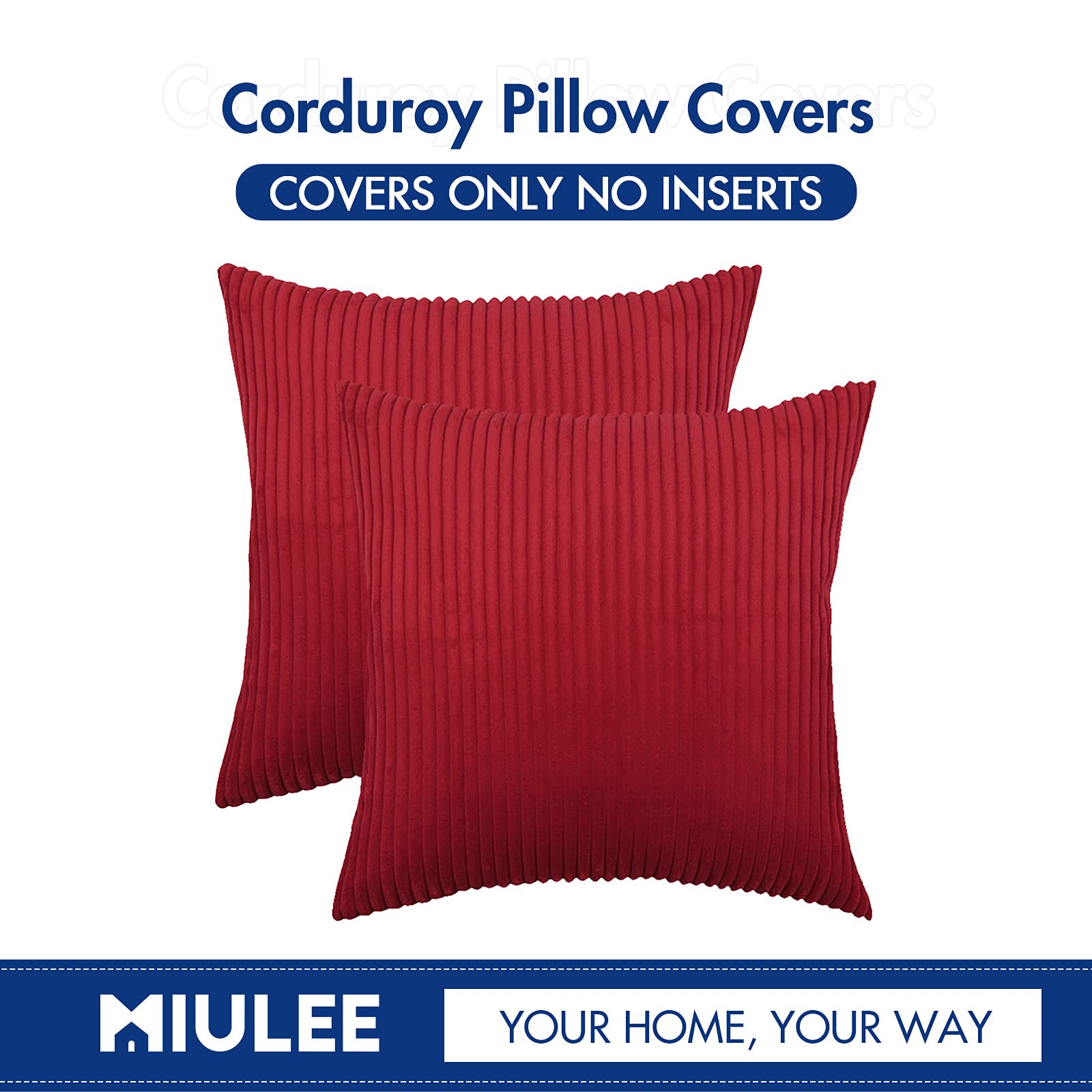 Foto 7 pulgar | Fundas De Almohada Miulee De Pana Suave Y Sólida, 45 X 45 Cm, Color Rojo, Paquete De - Venta Internacional.