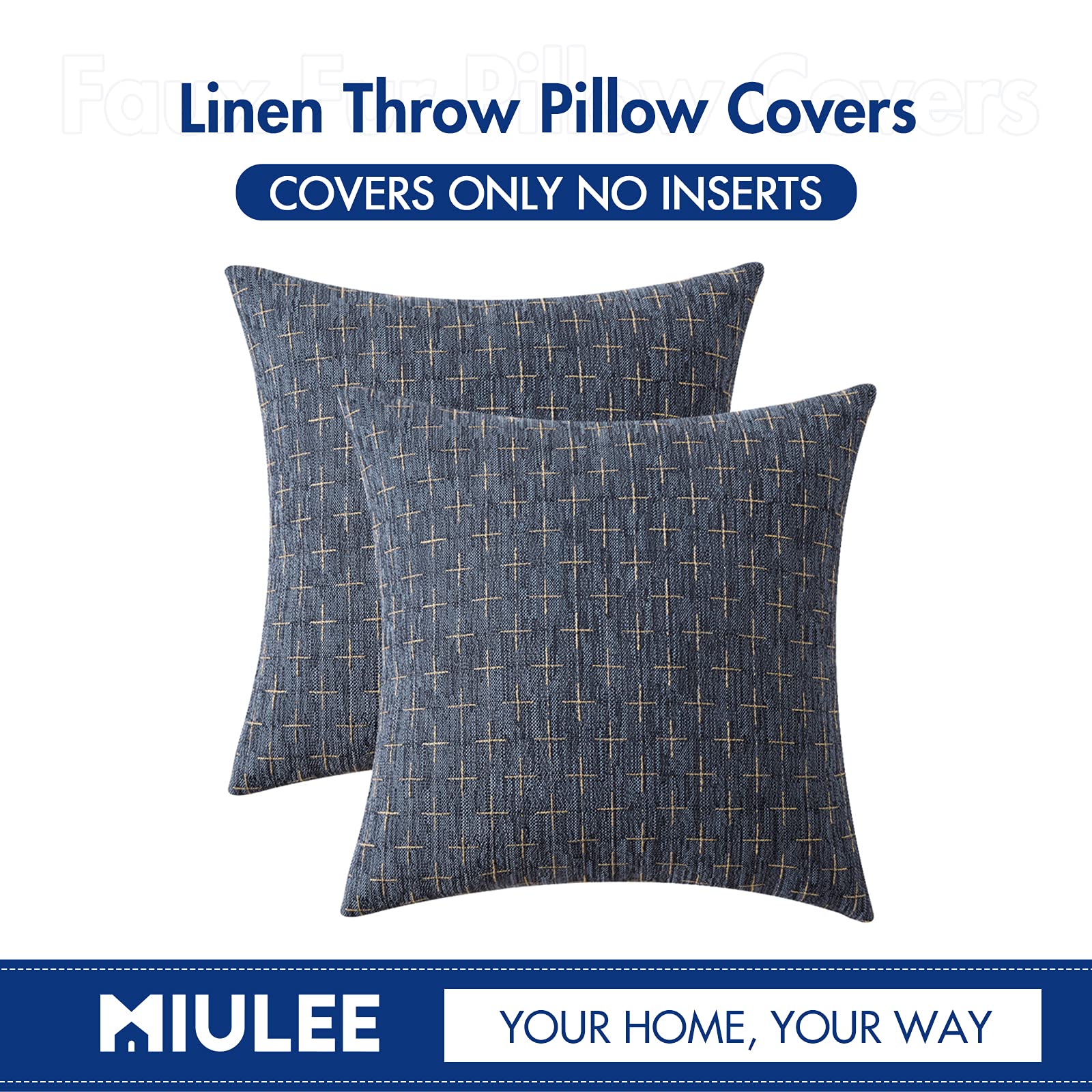 Foto 7 pulgar | Funda De Almohada Miulee Decorativa De Lino De Arpillera De 45 X 45 Cm, Paquete De  - Venta Internacional.