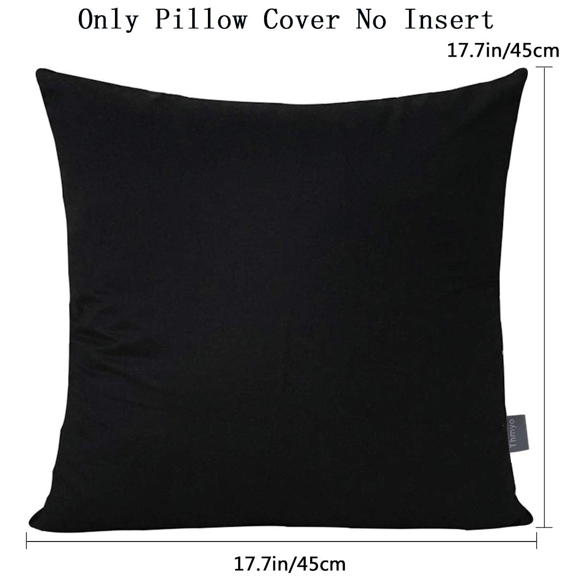 Foto 6 pulgar | Funda De Almohada Thmyo, Paquete De 4 Unidades, 100% Algodón, 45 X 45 Cm, Color Negro - Venta Internacional.