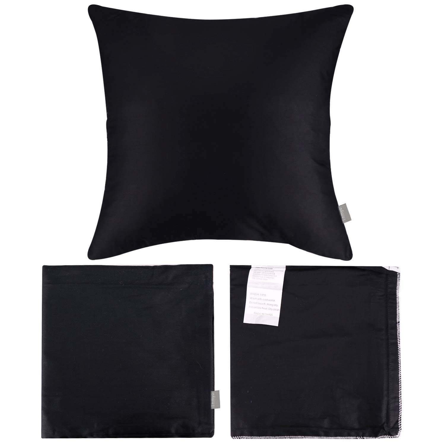 Foto 8 pulgar | Funda De Almohada Thmyo, Paquete De 4 Unidades, 100% Algodón, 45 X 45 Cm, Color Negro - Venta Internacional.