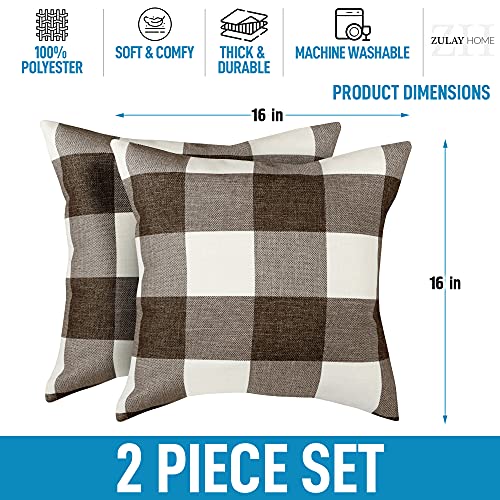 Foto 3 | Fundas de Almohada Zulay Home A Cuadros 2 Piezas - Venta Internacional
