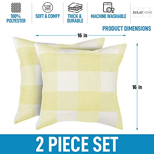 Foto 3 | Fundas de Almohada Zulay Home a Cuadros 2 Piezas - Venta Internacional