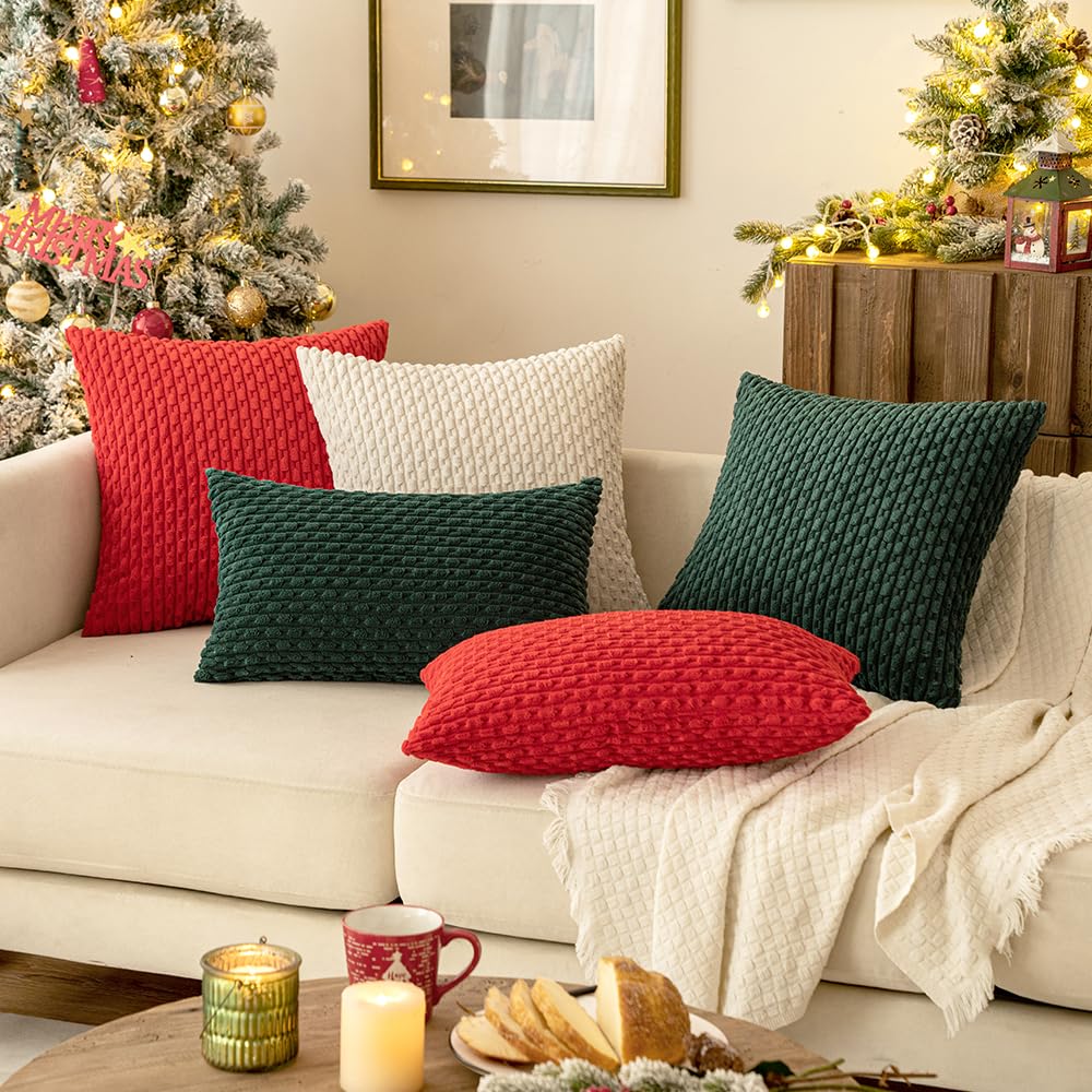 Foto 5 pulgar | Fundas De Almohada Miulee De Pana Suave Decorativa, 45 X 45 Cm, Color Crema - Venta Internacional.