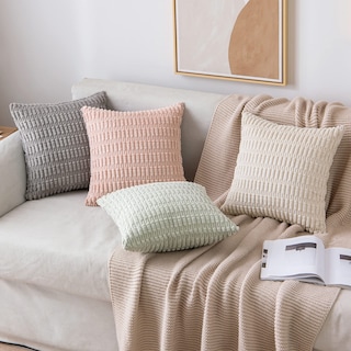Foto 4 | Funda De Cojín Miulee De Pana, 45 X 45 Cm, Paquete De 2 Unidades, Color Crema W - Venta Internacional.