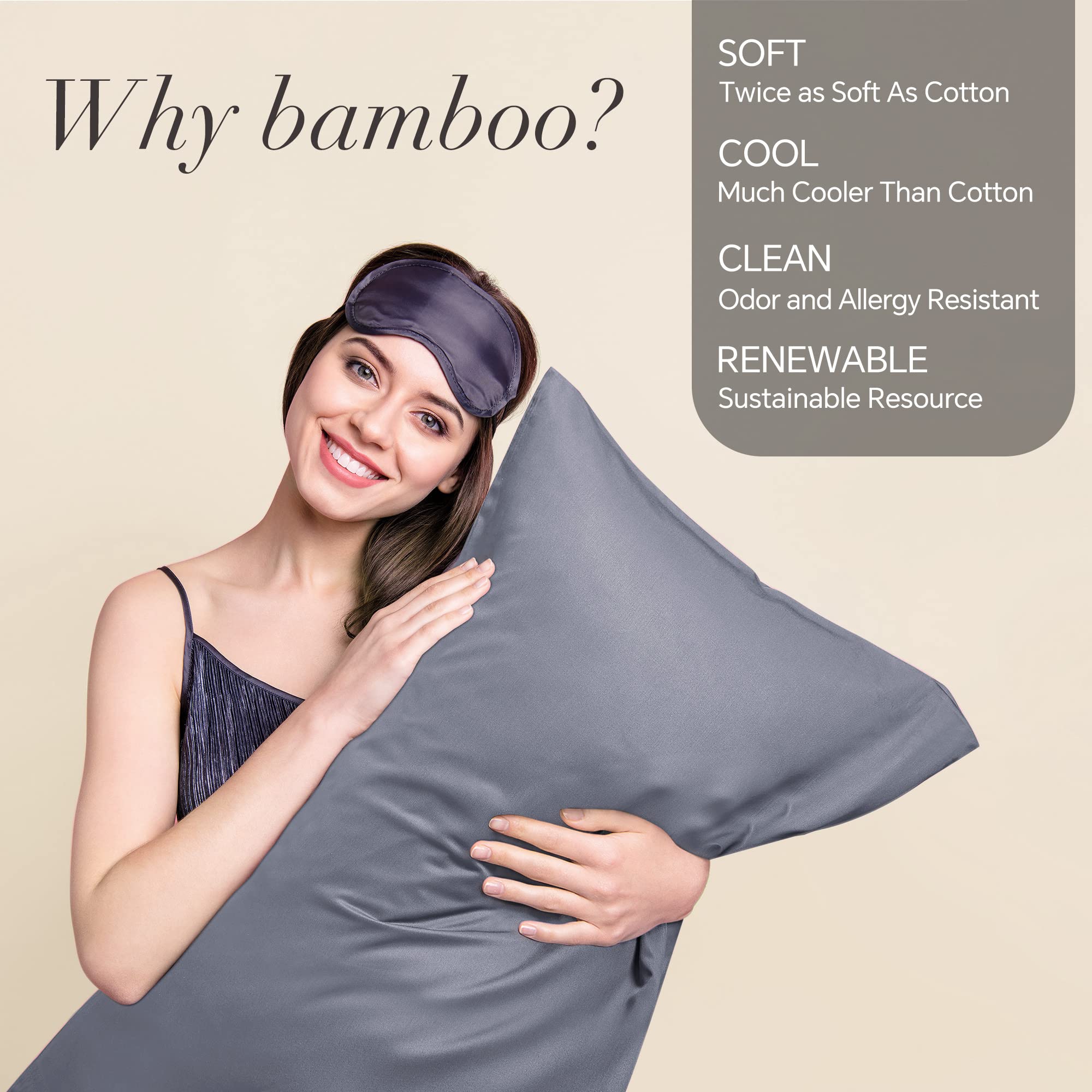 Foto 2 | Funda De Almohada Corporal Bedelite Rayon Hecha De Bambú - Venta Internacional.