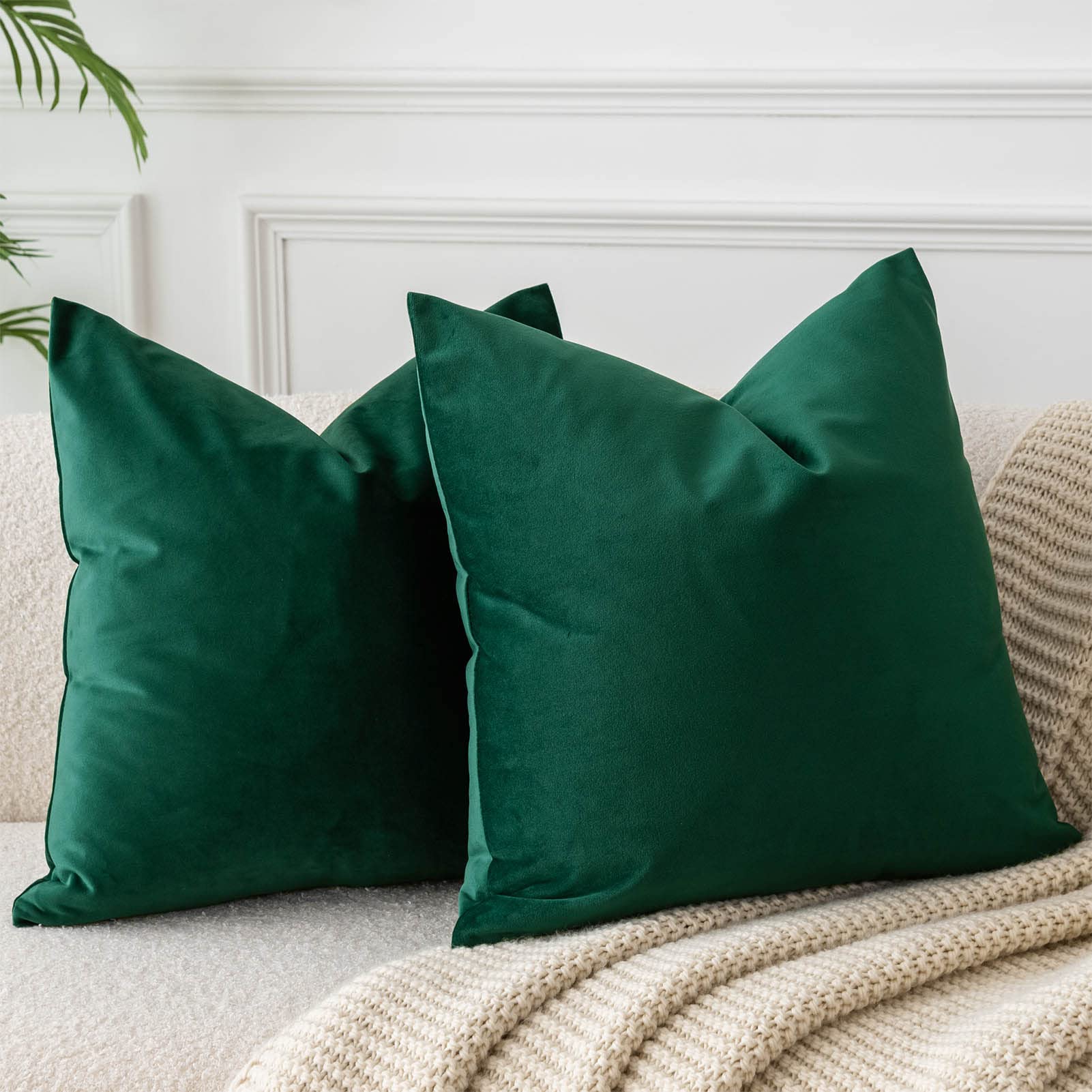 Fundas De Cojín Juspurbet Christmas De Terciopelo Verde Oscuro - Venta Internacional.