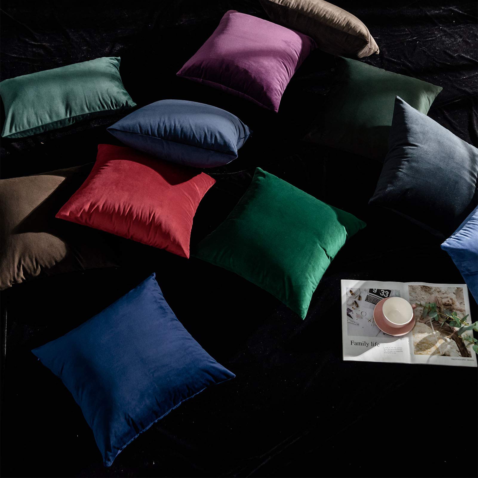 Foto 4 pulgar | Fundas De Cojín Juspurbet Christmas De Terciopelo Verde Oscuro - Venta Internacional.