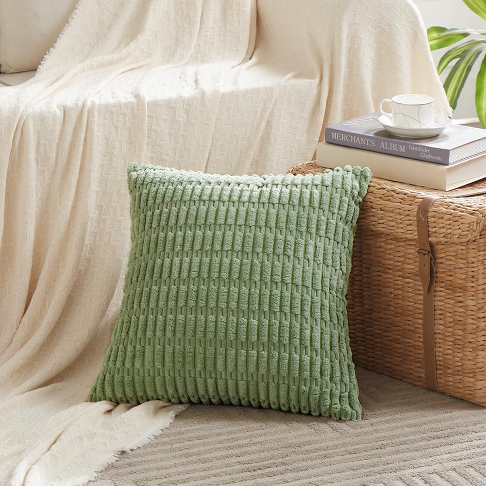 Foto 3 pulgar | Fundas De Almohada Fancy Homi De Pana Verde Salvia, 45 X 45 Cm (paquete De 2) - Venta Internacional.