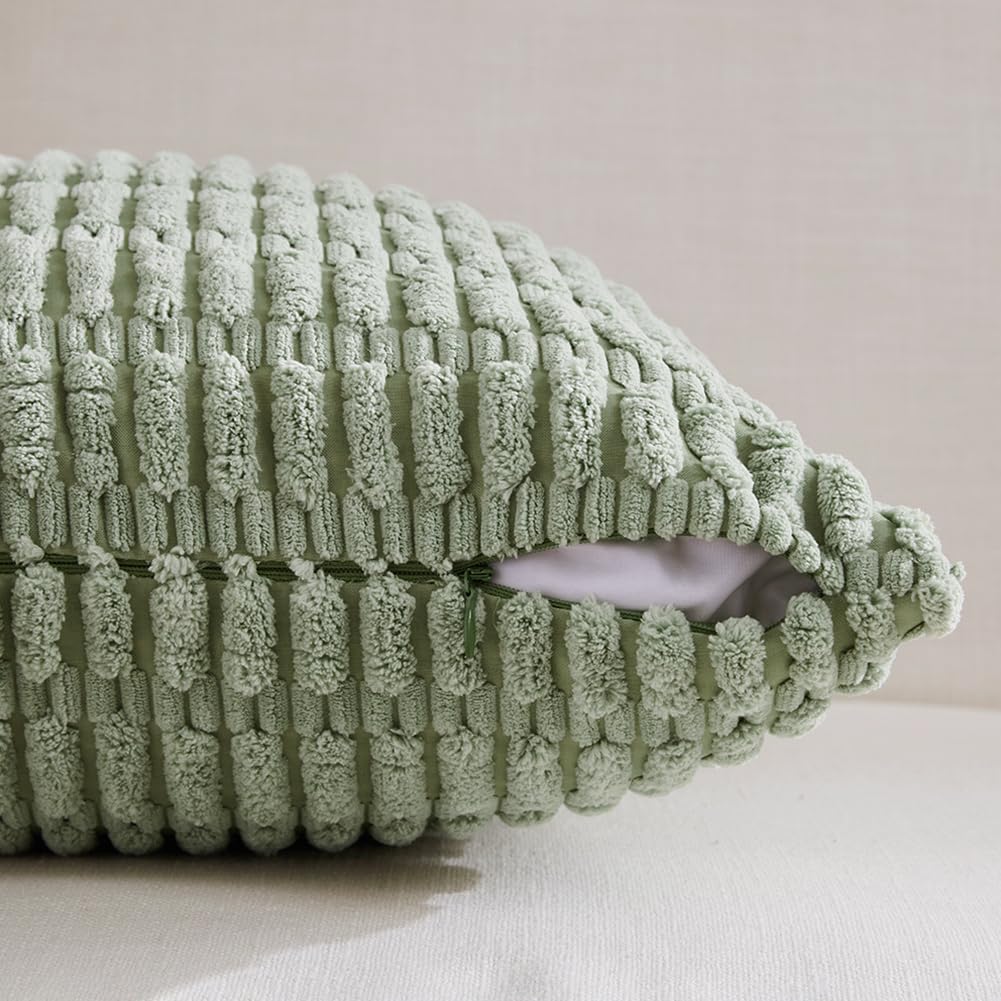 Foto 4 pulgar | Fundas De Almohada Fancy Homi De Pana Verde Salvia, 45 X 45 Cm (paquete De 2) - Venta Internacional.
