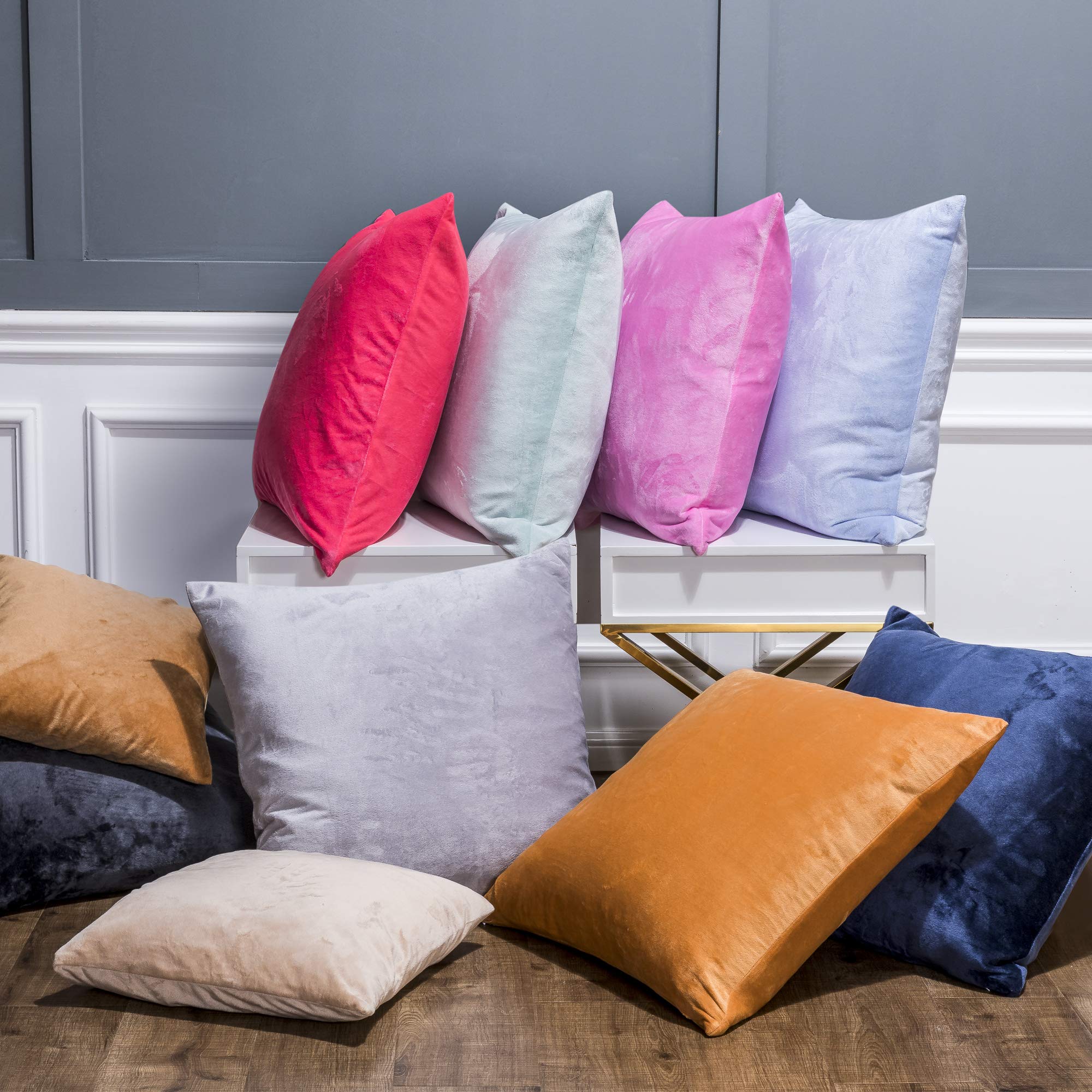 Foto 6 pulgar | Fundas de Almohada Ntbay Velvet 2 Unidades 50 X 50 Cm Color Blanco Para Sofá - Venta Internacional