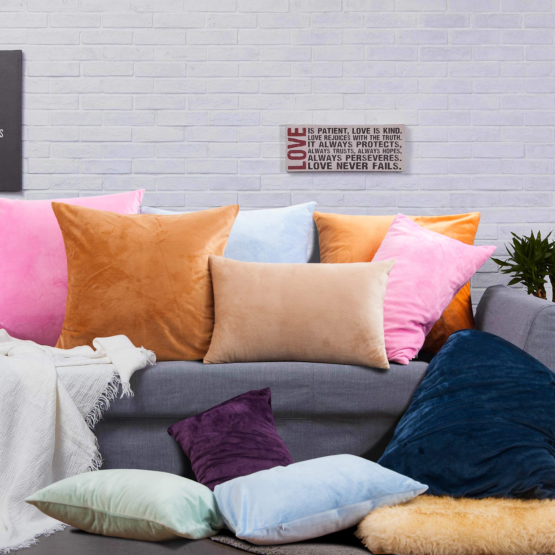 Foto 7 pulgar | Fundas de Almohada Ntbay Velvet 2 Unidades 50 X 50 Cm Color Blanco Para Sofá - Venta Internacional