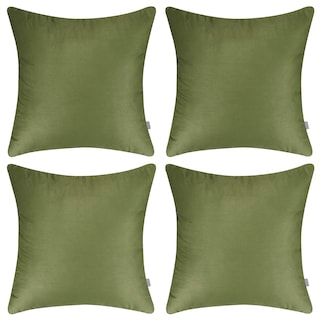 Foto 1 | Funda de Cojín Thmyo 100% Algodón 40x40cm Verde Oliva Paquete de 4 - Venta Internacional