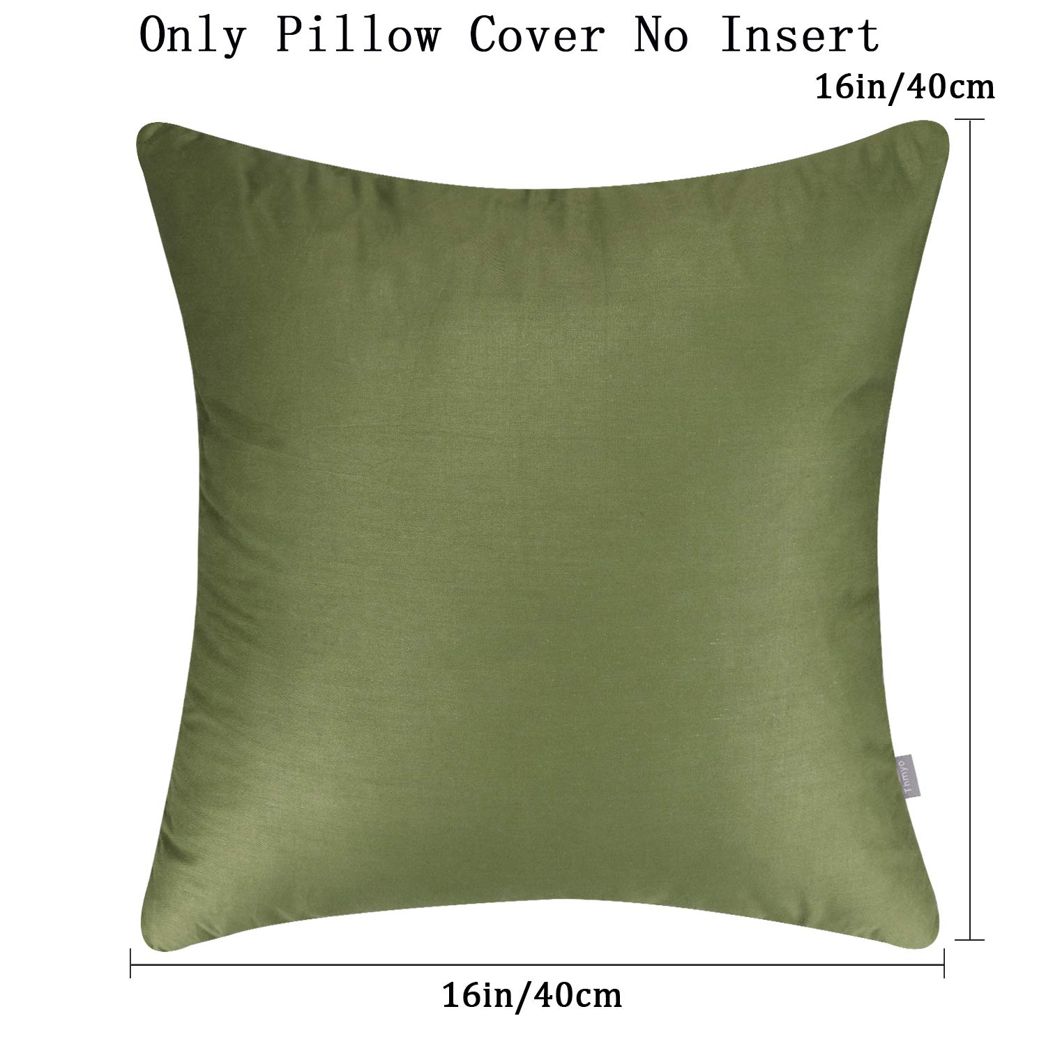 Foto 2 | Funda de Cojín Thmyo 100% Algodón 40x40cm Verde Oliva Paquete de 4 - Venta Internacional