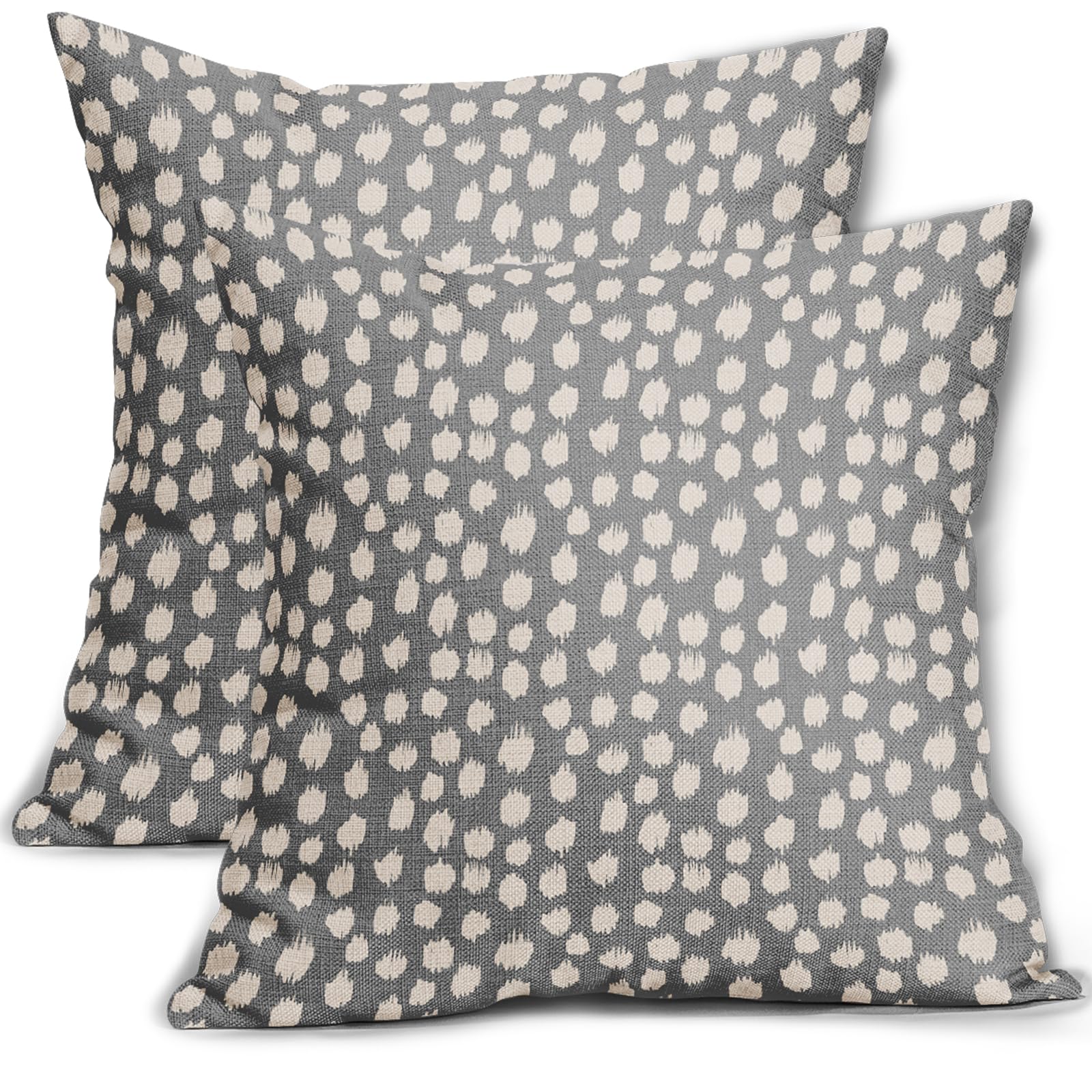 Foto 2 pulgar | Fundas de Almohada Sweetshow con Lunares Grises y Crema, Juego de 2 - Venta Internacional
