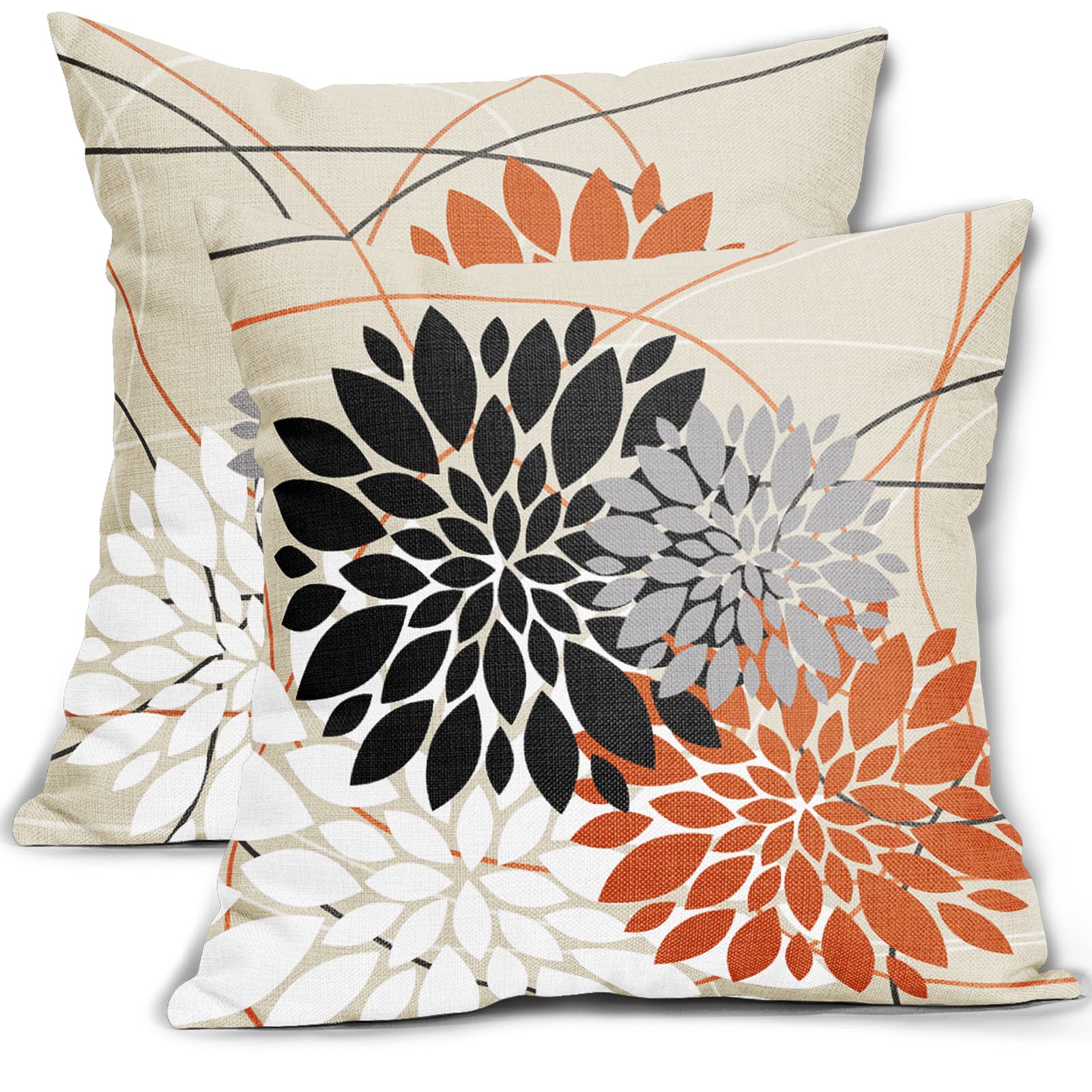 Fundas de Almohada Sweetshow para Decoración de Halloween 45 x 45 cm Negro y Naranja