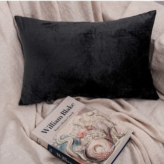 Foto 5 | Pack de 2 Fundas de Cojín NTBAY de Terciopelo Negro 30 x 50 cm - Venta Internacional