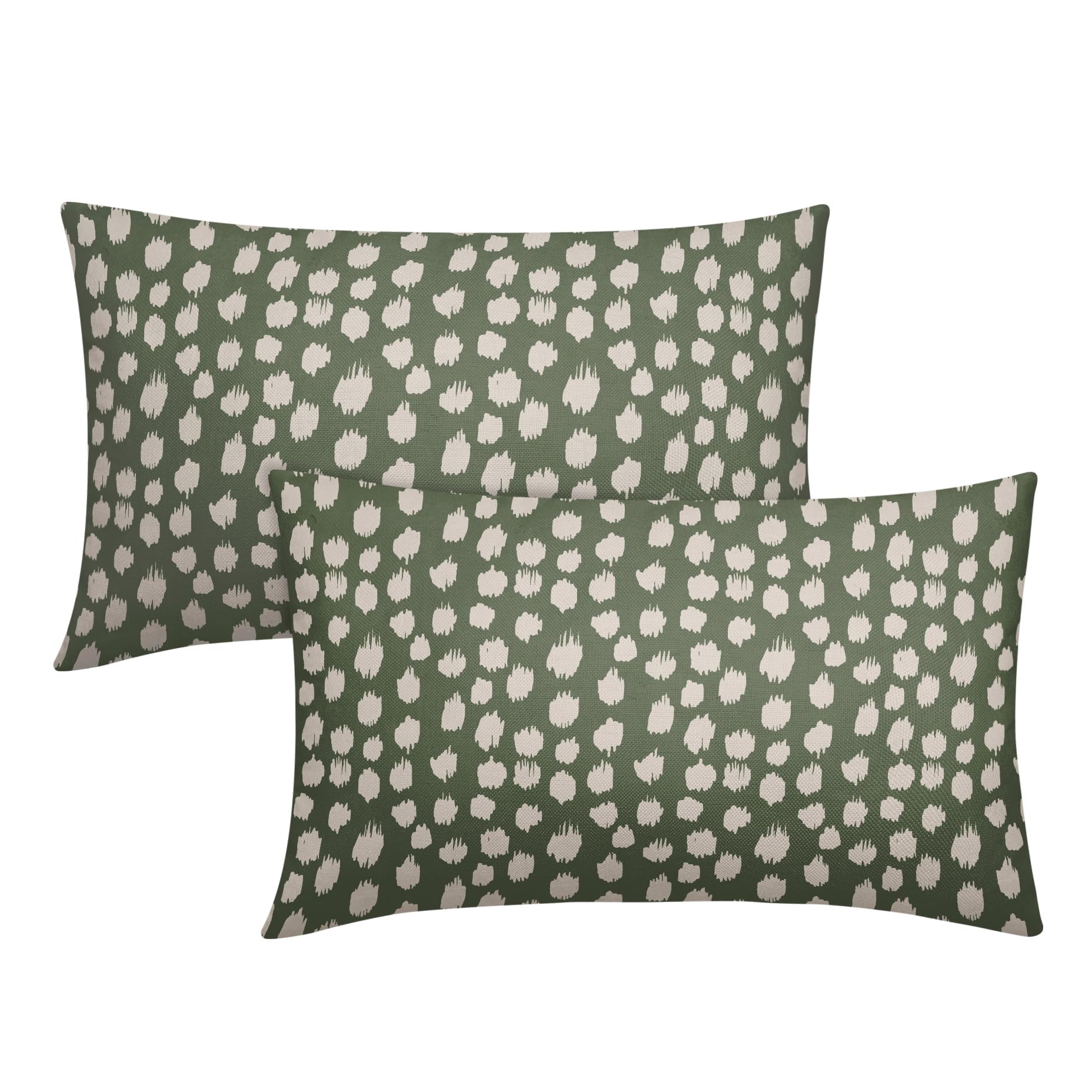 Foto 2 pulgar | Fundas de Almohada Sweetshow Verde Salvia Oscuro con Lunares Juego de 2 30 x 50 cm - Venta Internacional