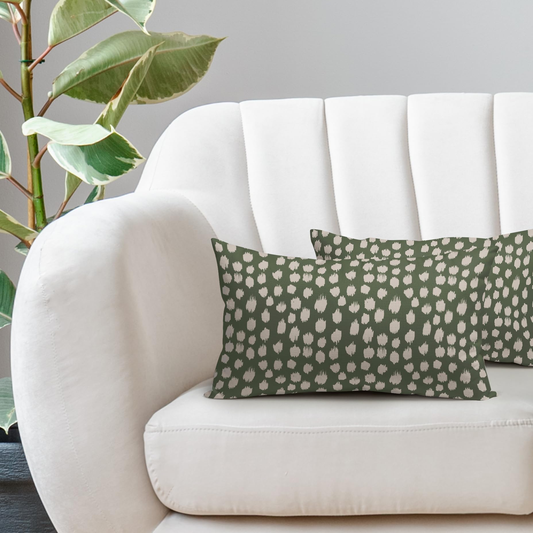 Foto 2 | Fundas de Almohada Sweetshow Verde Salvia Oscuro con Lunares Juego de 2 30 x 50 cm - Venta Internacional