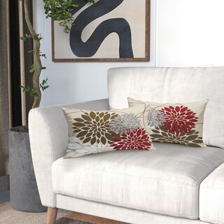 Foto 6 | Fundas de Almohada Sweetshow de Lino con Diseño Floral Marrón y Rojo Juego de 2 - Venta Internacional