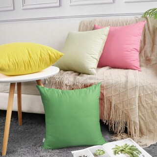 Foto 3 | Fundas de Cojín Thmyo de Algodón 100% 45 x 45 cm Paquete de 4 color Verde - Venta Internacional