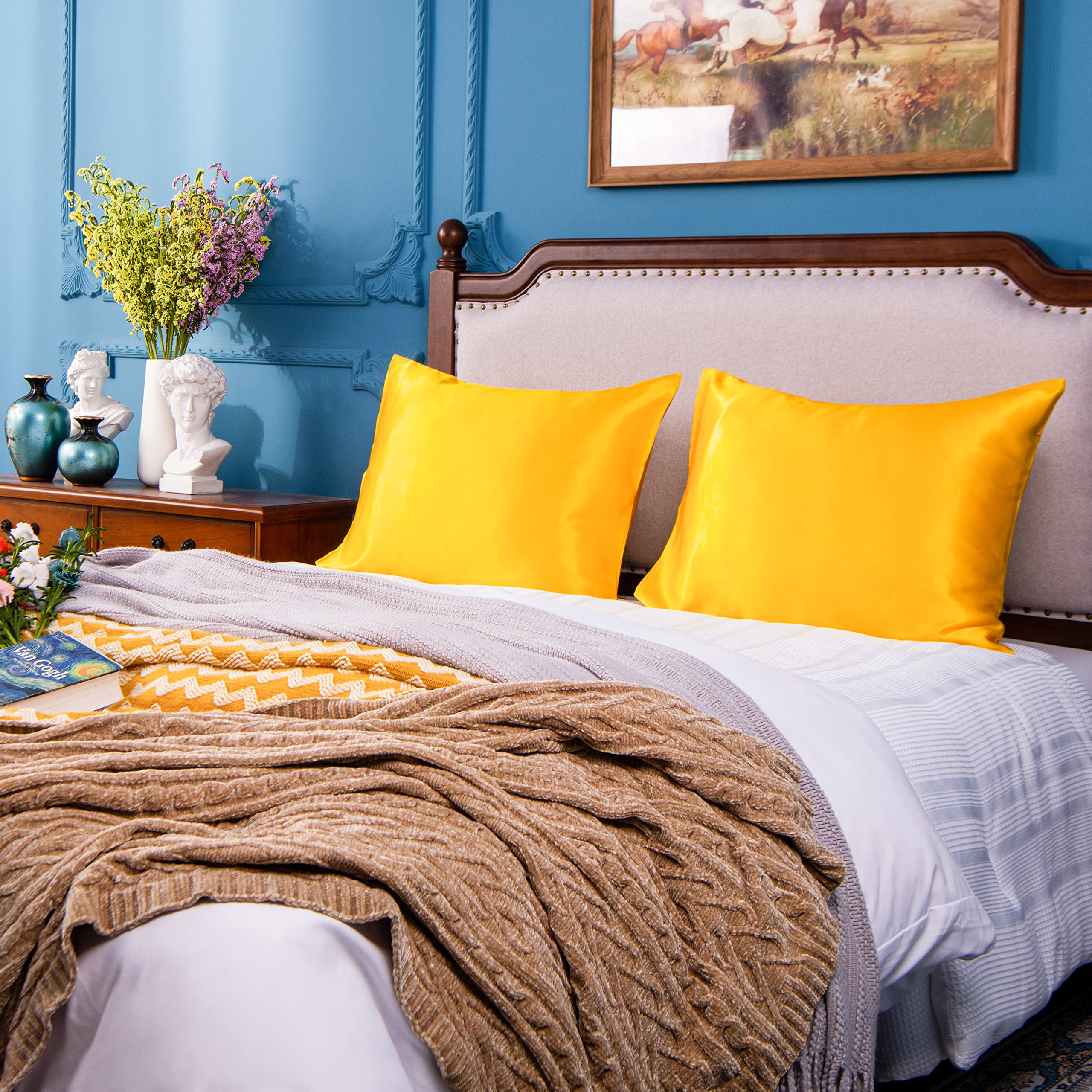 Foto 6 | Fundas de Almohada NTBAY Satin King Size 20 x 36 Pulgadas Amarillas Paquete de 2 - Venta Internacional