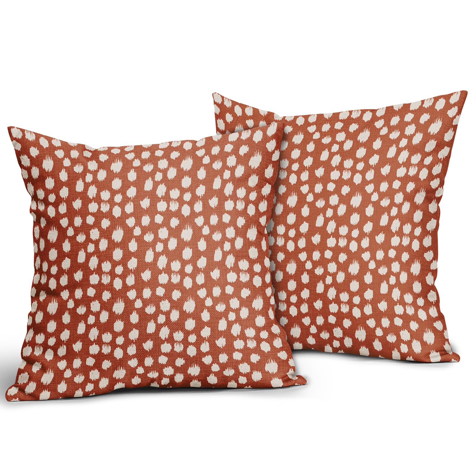 Foto 3 pulgar | Fundas de Almohada Sweetshow con Lunares Naranja Quemado y Crema de 40 cm Juego de 2 - Venta Internacional