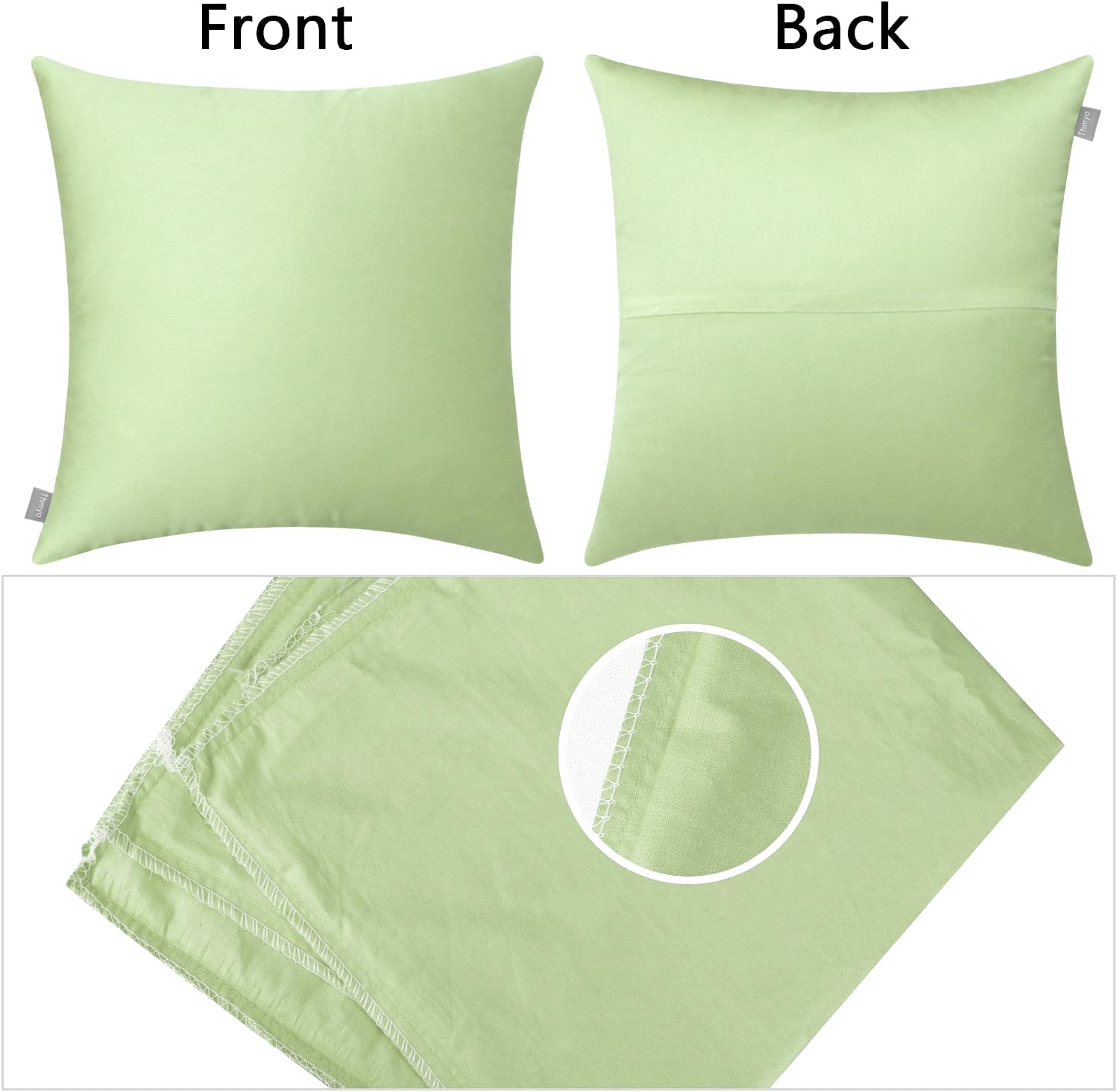 Foto 7 | Funda de Cojín Thmyo 100% Algodón 40 X 40 Cm color Verde Guisante Claro - Venta Internacional