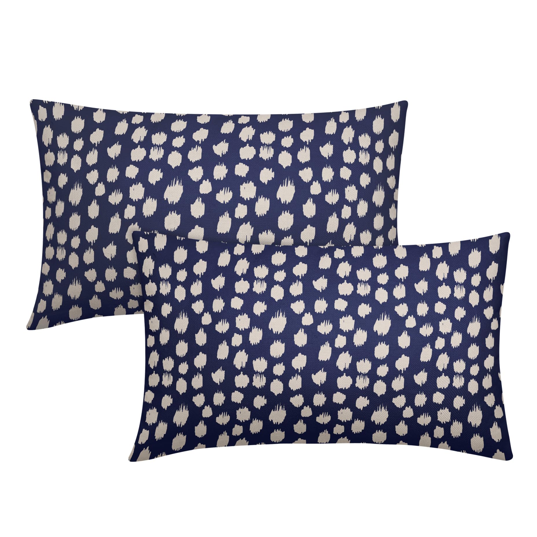 Foto 2 pulgar | Fundas de Almohada Sweetshow con Lunares color Azul Marino y Crema 30 X 50 Cm Juego de 2 - Venta Internacional