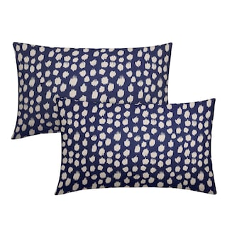 Foto 1 | Fundas de Almohada Sweetshow con Lunares color Azul Marino y Crema 30 X 50 Cm Juego de 2 - Venta Internacional