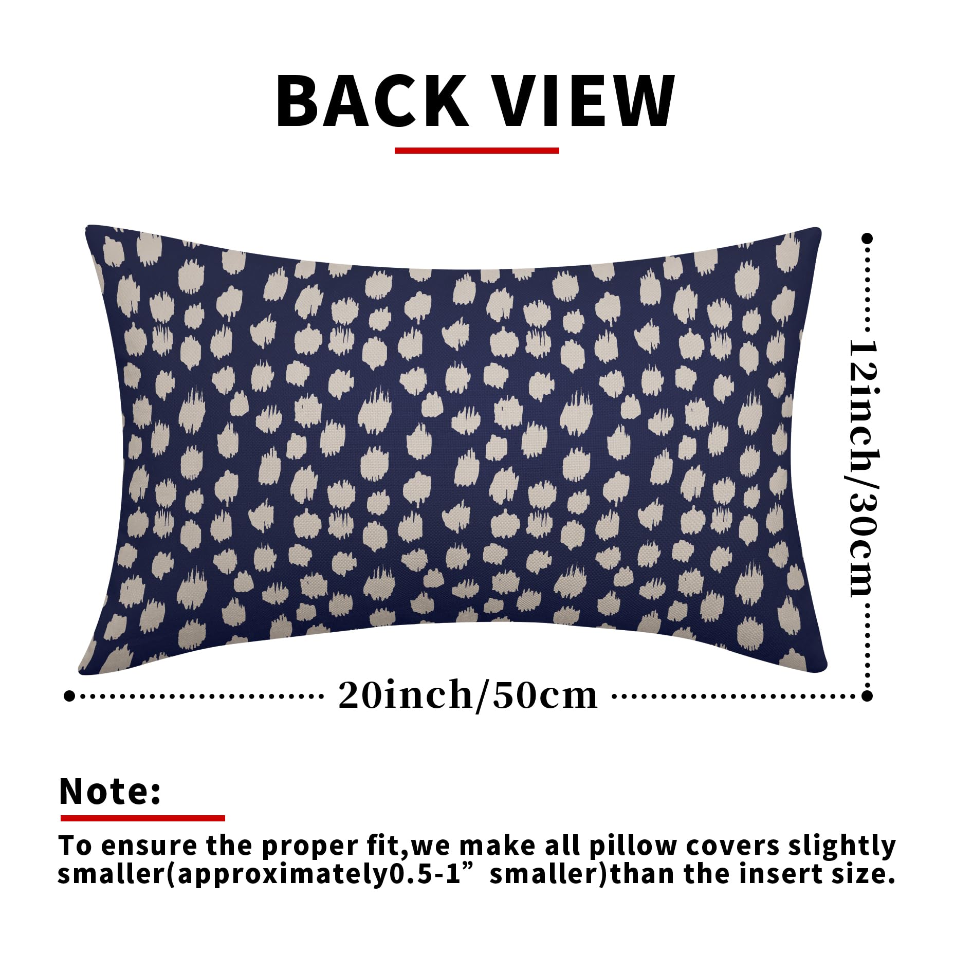 Foto 5 pulgar | Fundas de Almohada Sweetshow con Lunares color Azul Marino y Crema 30 X 50 Cm Juego de 2 - Venta Internacional