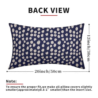Foto 4 | Fundas de Almohada Sweetshow con Lunares color Azul Marino y Crema 30 X 50 Cm Juego de 2 - Venta Internacional