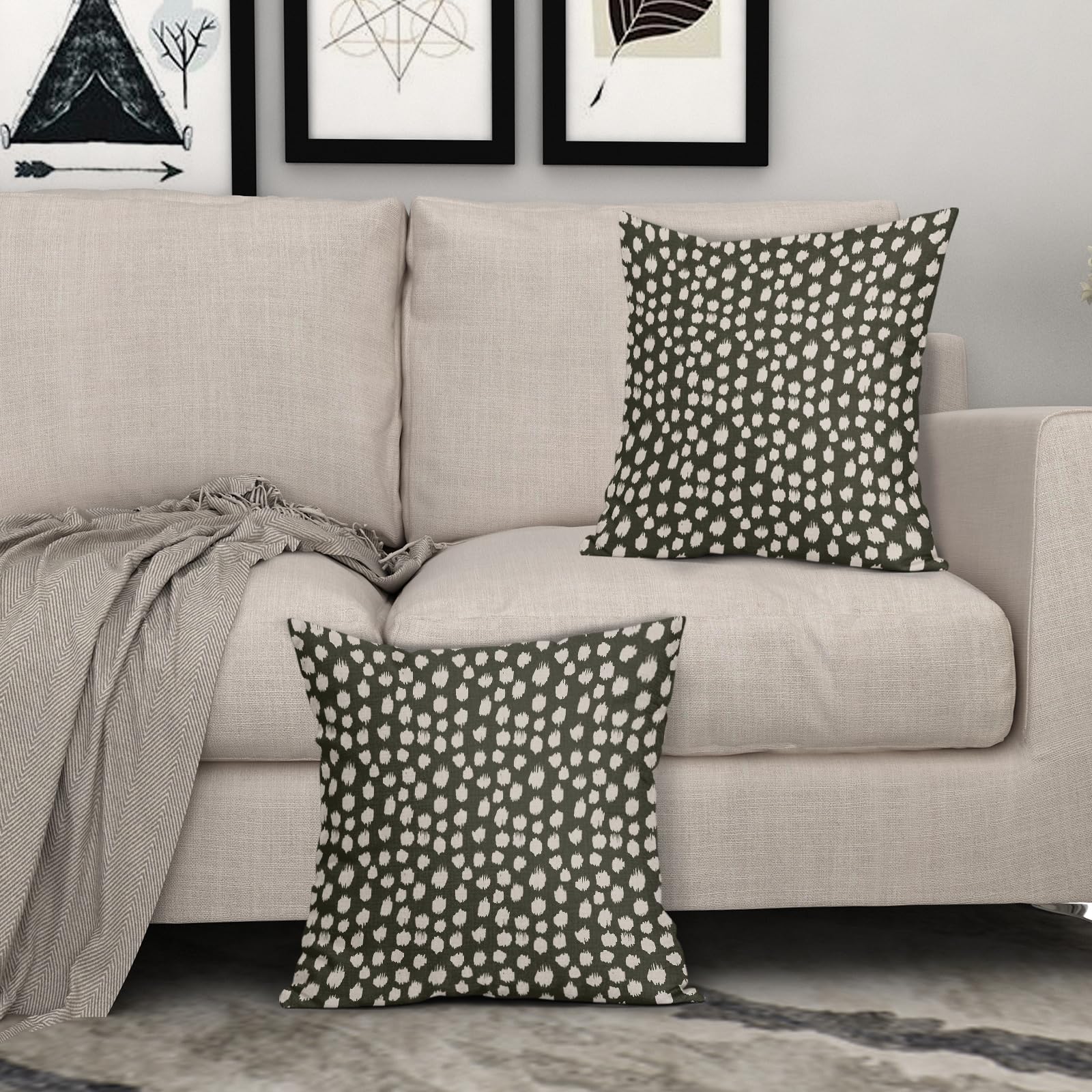 Foto 4 pulgar | Fundas de Almohada Sweetshow con Lunares Verdes 40x40 cm Juego de 2 - Venta Internacional