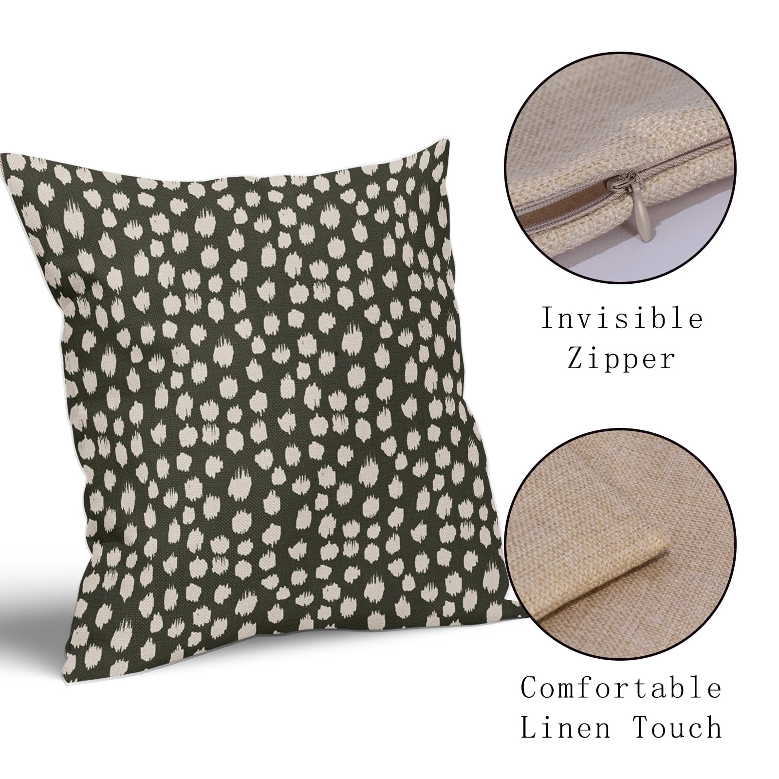 Foto 5 pulgar | Fundas de Almohada Sweetshow con Lunares Verdes 40x40 cm Juego de 2 - Venta Internacional