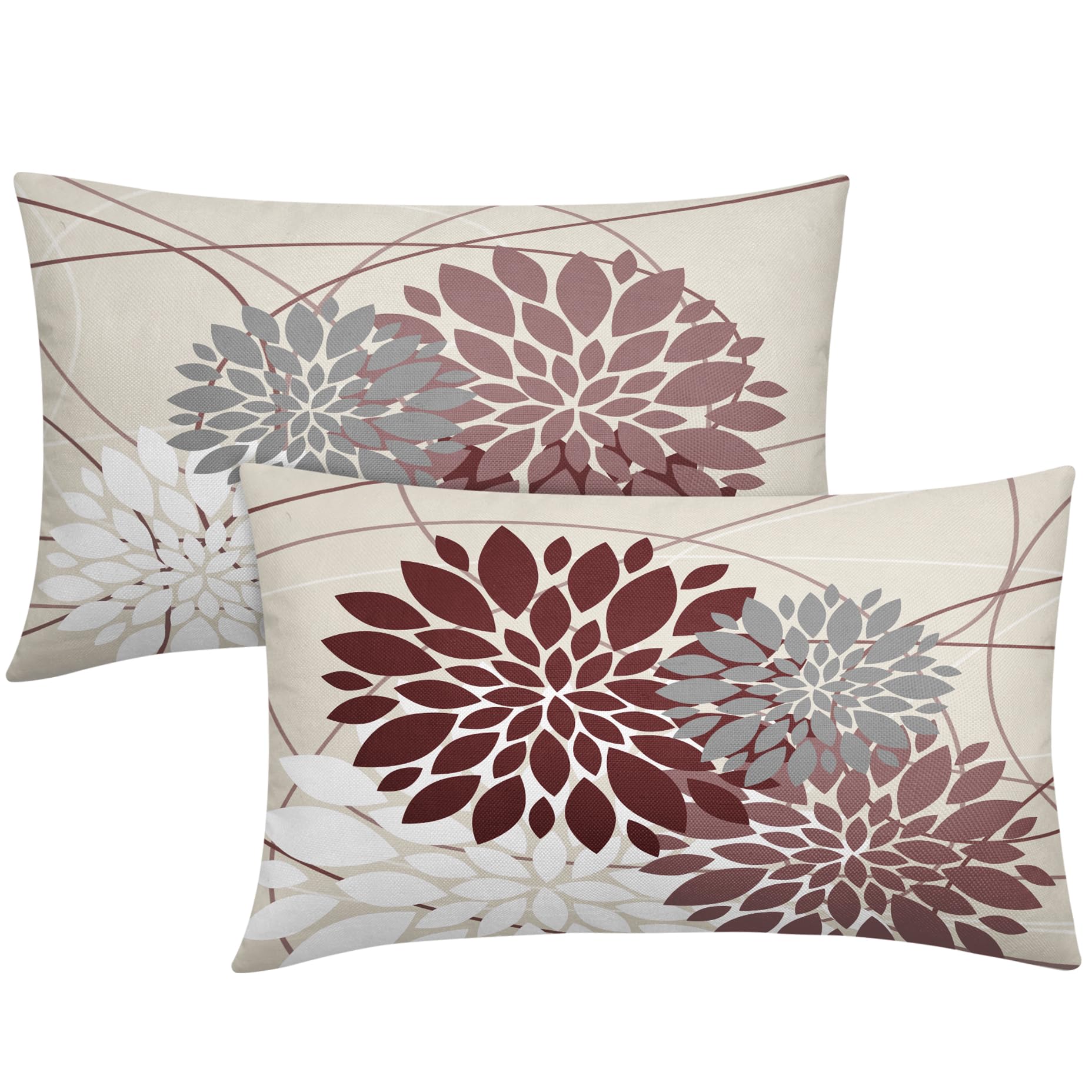 Foto 2 pulgar | Juego de 2 Fundas de Almohada Sweetshow de Lino Burdeos Oscuro 30 x 50 cm - Venta Internacional