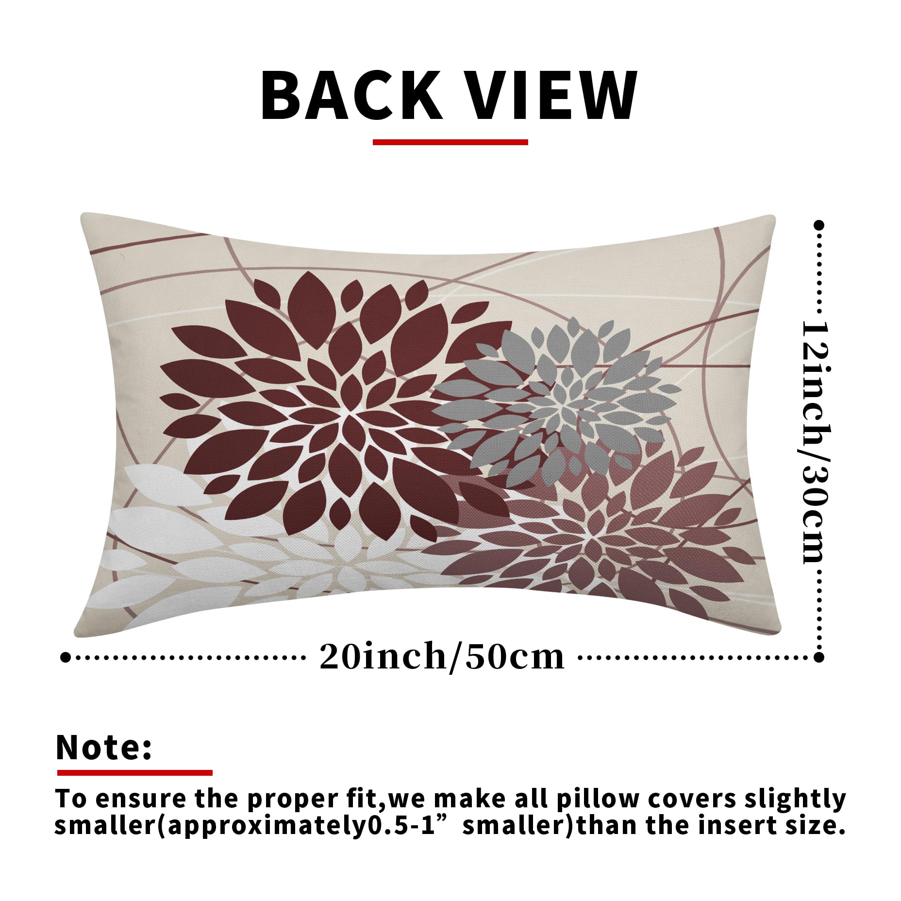 Foto 5 pulgar | Juego de 2 Fundas de Almohada Sweetshow de Lino Burdeos Oscuro 30 x 50 cm - Venta Internacional