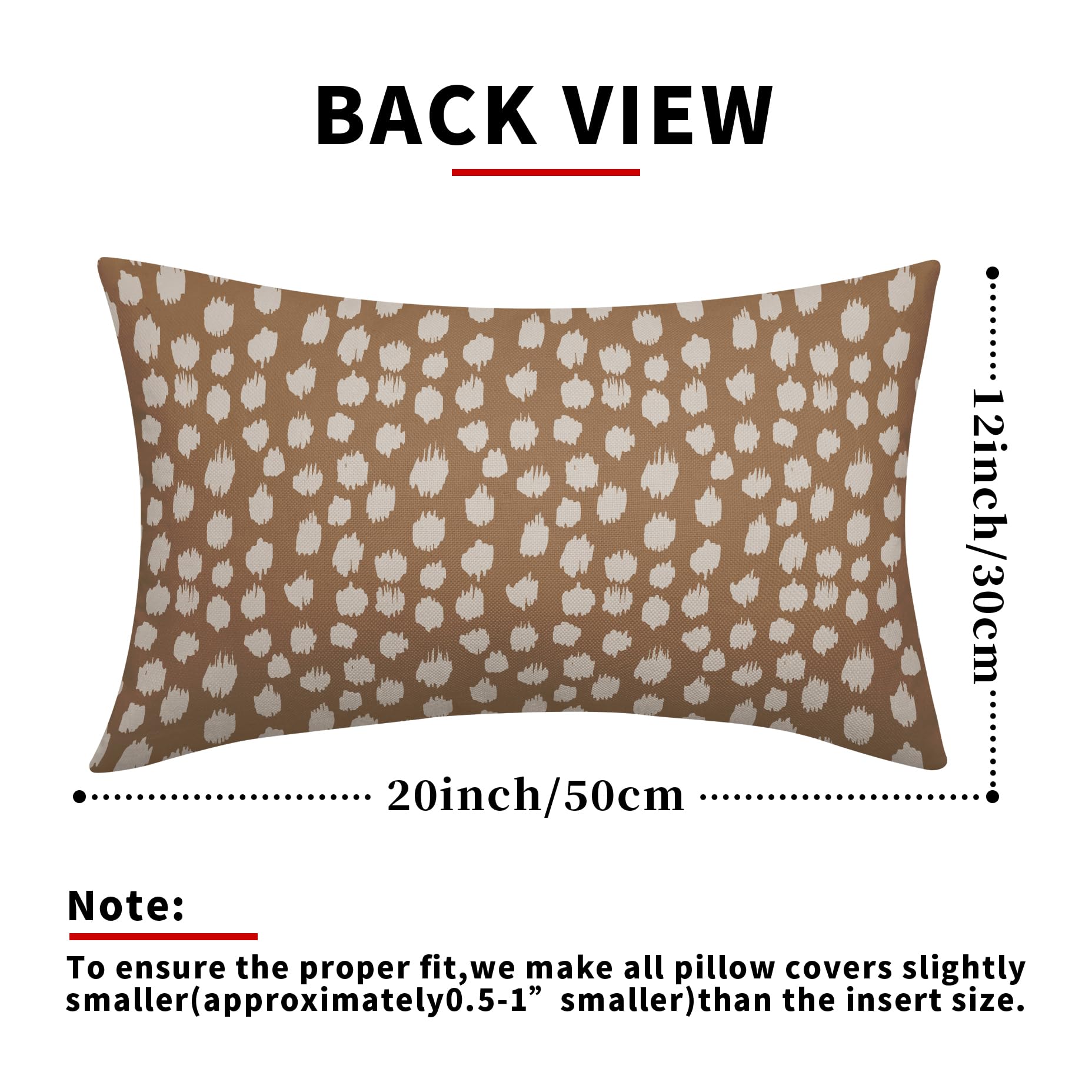 Foto 5 pulgar | Fundas de Almohada Sweetshow con Lunares Marrones 30 x 50 cm 2 Piezas- Venta Internacional